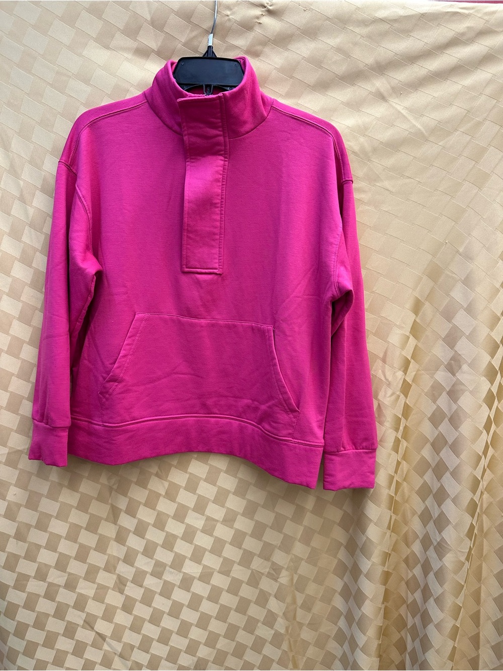 Women's Fuchsia Half-Zip Pullover Sweatshirt